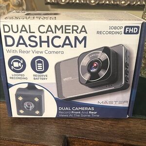 Dual Camera Dashcam with Rear View new in box never used or opened